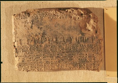 Astrologische tablet, uit Uruk (nu Warka, Irak) door Sumerian